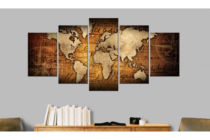 Tavla Amber Map 200x100 - Artgeist sp. z o. o. - Inredning - Tavlor & konst - Canvastavlor