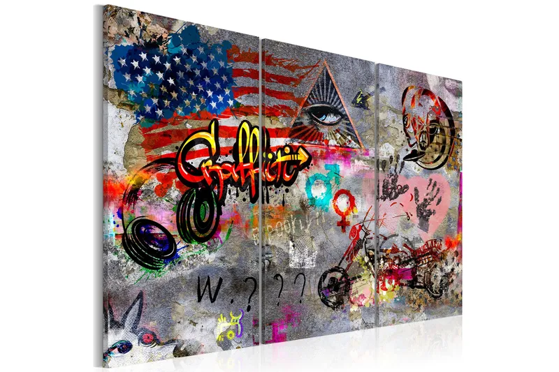 Tavla American Graffiti 120x80 - Artgeist sp. z o. o. - Inredning - Tavlor & konst - Canvastavlor