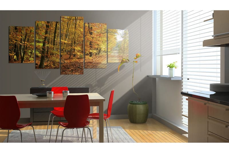 Tavla An Alley Among Colorful Leaves 200x100 - Artgeist sp. z o. o. - Inredning - Tavlor & konst - Canvastavlor