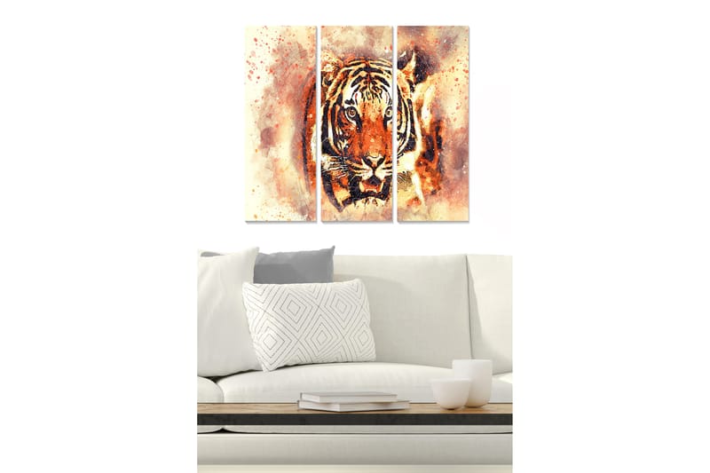 Tavla Animal 3-pack Flerfärgad - 20x50 cm - Inredning - Tavlor & konst - Canvastavlor