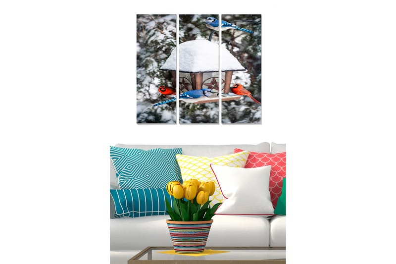 Tavla Animal 3-pack Flerfärgad - 20x50 cm - Inredning - Tavlor & konst - Canvastavlor