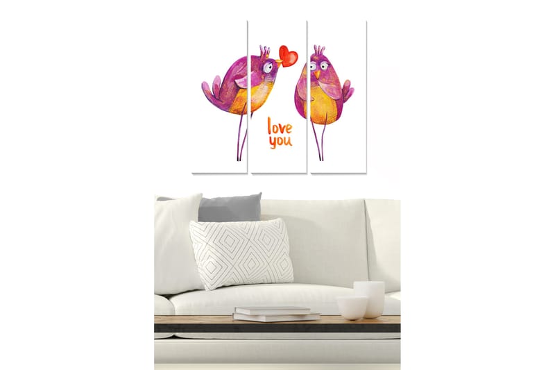 Tavla Animal 3-pack Flerfärgad - 20x50 cm - Inredning - Tavlor & konst - Canvastavlor