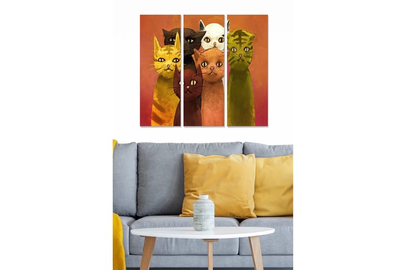Tavla Animal 3-pack Flerfärgad, 20x50 cm