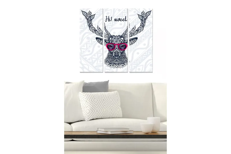 Tavla Animal 3-pack Flerfärgad, 20x50 cm