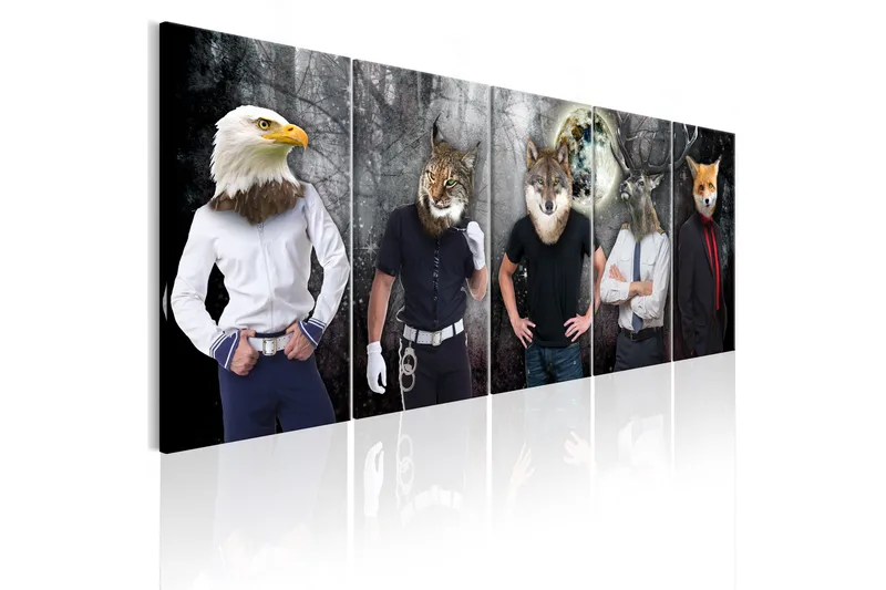 Tavla Animal Faces 200x80 - Artgeist sp. z o. o. - Inredning - Tavlor & konst - Canvastavlor