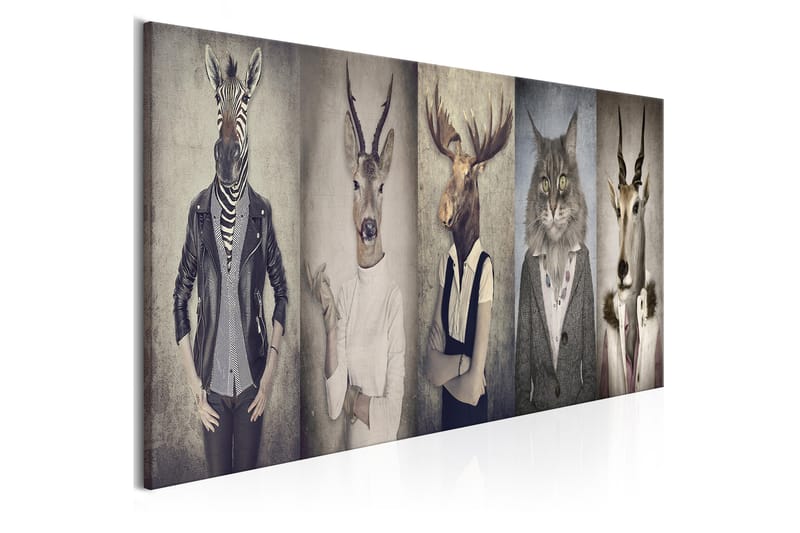 Tavla Animal Masks 135x45 - Artgeist sp. z o. o. - Inredning - Tavlor & konst - Canvastavlor