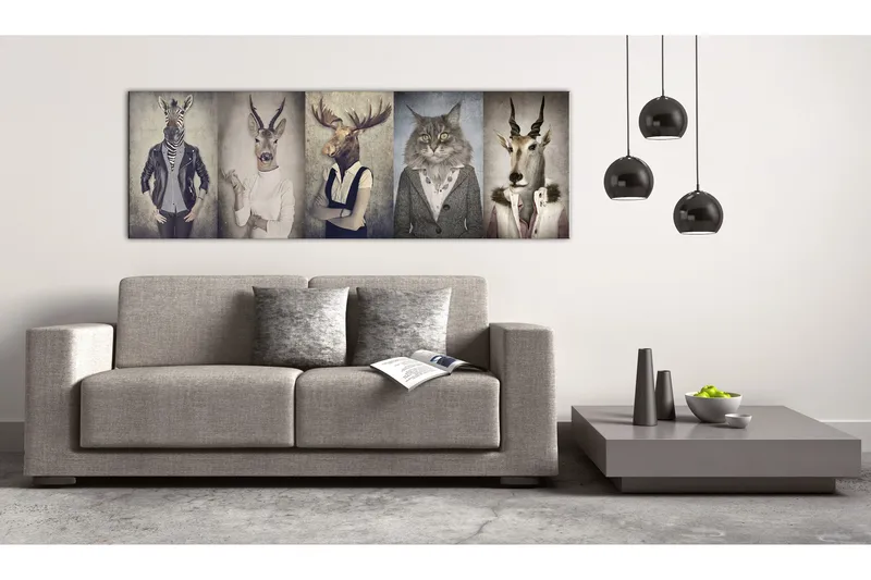 Tavla Animal Masks 135x45 - Artgeist sp. z o. o. - Inredning - Tavlor & konst - Canvastavlor