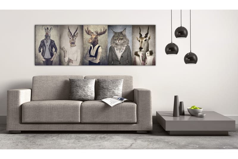 Tavla Animal Masks 135x45 - Artgeist sp. z o. o. - Inredning - Tavlor & konst - Canvastavlor