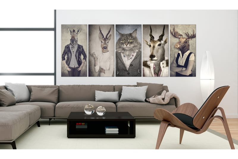 Tavla Animal Masks 200x80 - Artgeist sp. z o. o. - Inredning - Tavlor & konst - Canvastavlor