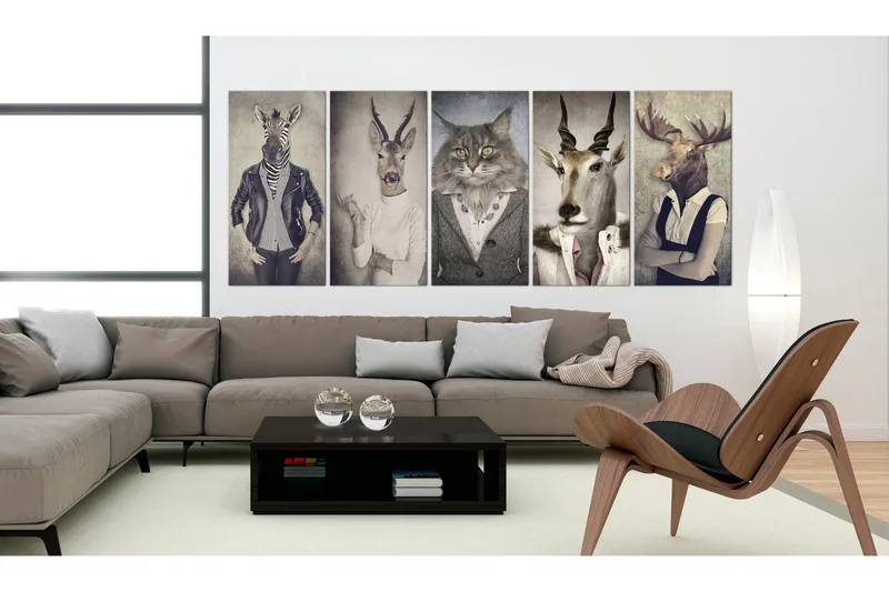 Tavla Animal Masks 225x90, Artgeist sp. z o. o.