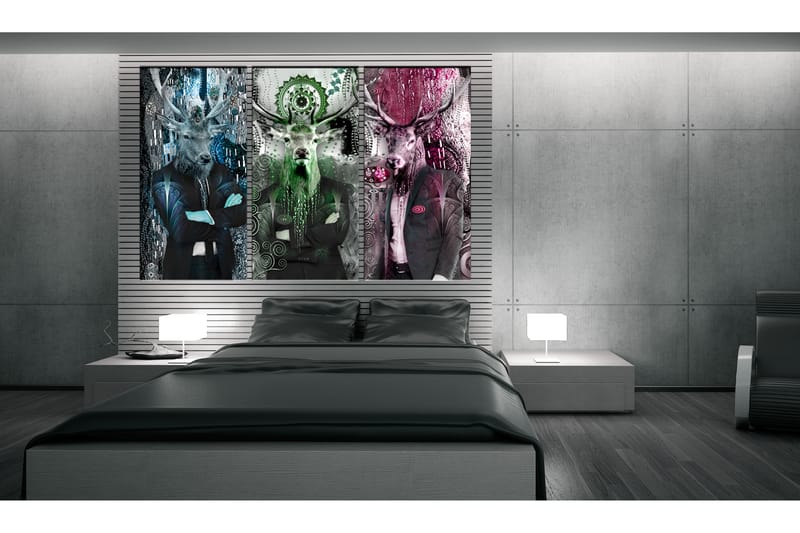 Tavla Animal Trio 3 Parts Colorful 90x60 - Artgeist sp. z o. o. - Inredning - Tavlor & konst - Canvastavlor