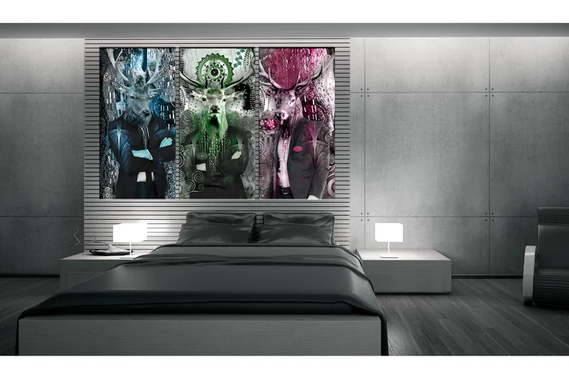 Tavla Animal Trio 3 Parts Colorful 90x60 - Artgeist sp. z o. o. - Inredning - Tavlor & konst - Canvastavlor