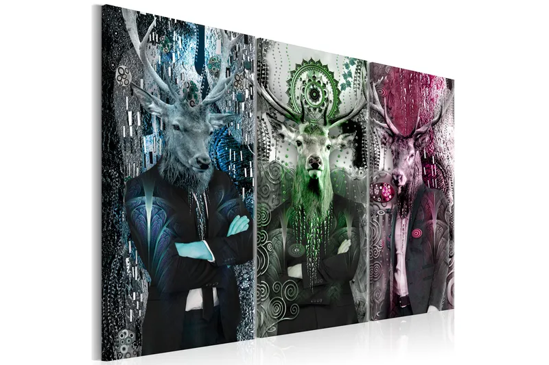 Tavla Animal Trio 3 Parts Colorful 90x60 - Artgeist sp. z o. o. - Inredning - Tavlor & konst - Canvastavlor