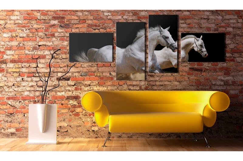 Tavla Animal World- White Horses Galloping 100x45 - Artgeist sp. z o. o. - Inredning - Tavlor & konst - Canvastavlor