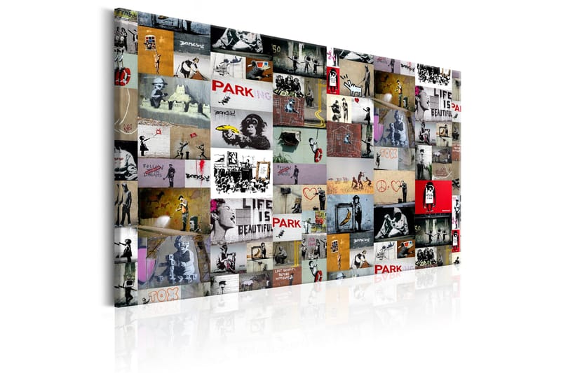 Tavla Art of Collage: Banksy 120x80 - Artgeist sp. z o. o. - Inredning - Tavlor & konst - Canvastavlor