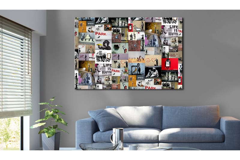 Tavla Art of Collage: Banksy 120x80, Artgeist sp. z o. o.