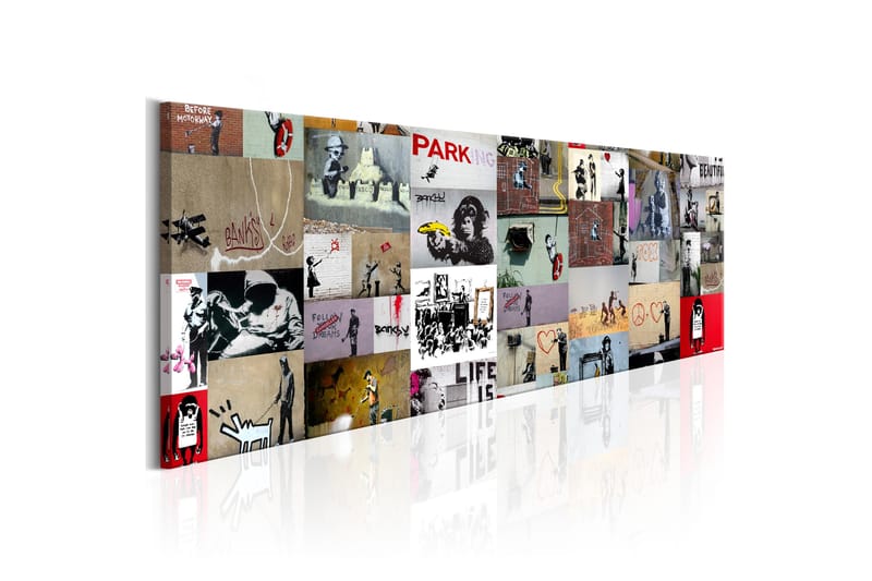 Tavla Art of Collage: Banksy II 120x40, Artgeist sp. z o. o.