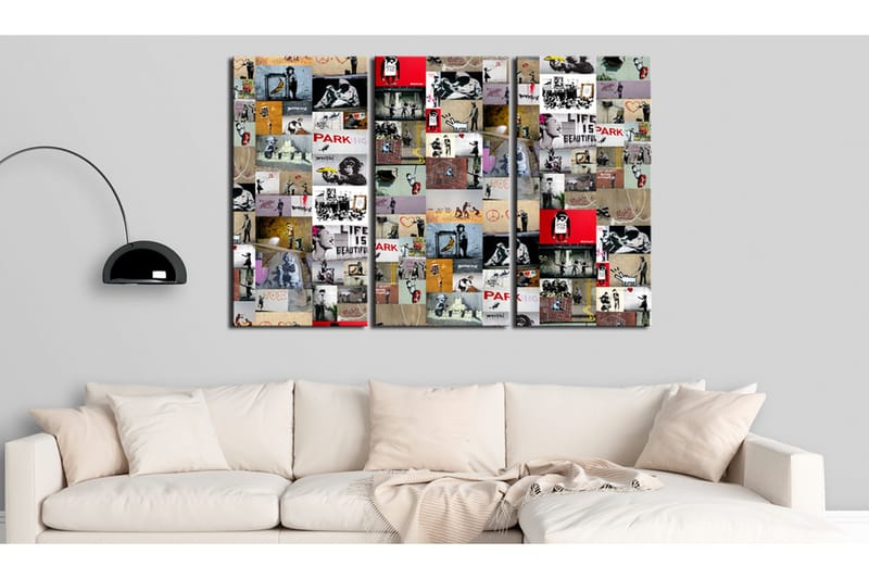 Tavla Art Of Collage Banksy Iii 90x60 - Artgeist sp. z o. o. - Inredning - Tavlor & konst - Canvastavlor