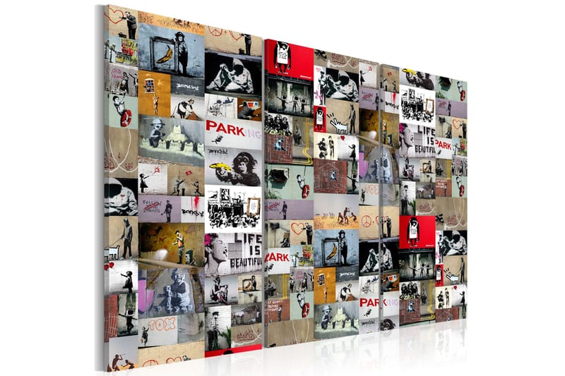 Tavla Art Of Collage Banksy Iii 90x60, Artgeist sp. z o. o.