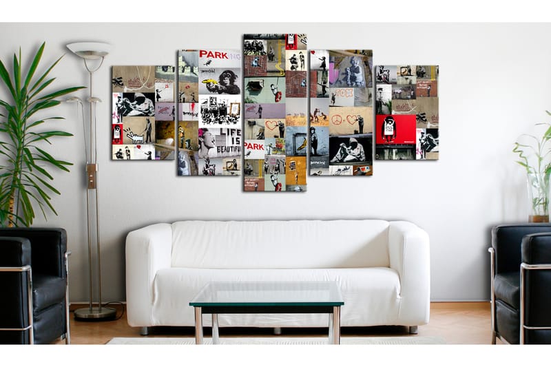 Tavla Art Of Collage Banksy Iv 100x50 - Artgeist sp. z o. o. - Inredning - Tavlor & konst - Canvastavlor