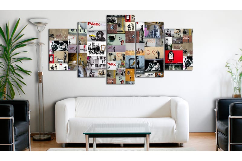 Tavla Art Of Collage Banksy Iv 100x50 - Artgeist sp. z o. o. - Inredning - Tavlor & konst - Canvastavlor