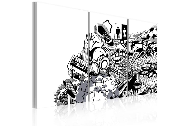 Tavla Artistic mess triptych 90x60 - Artgeist sp. z o. o. - Inredning - Tavlor & konst - Canvastavlor