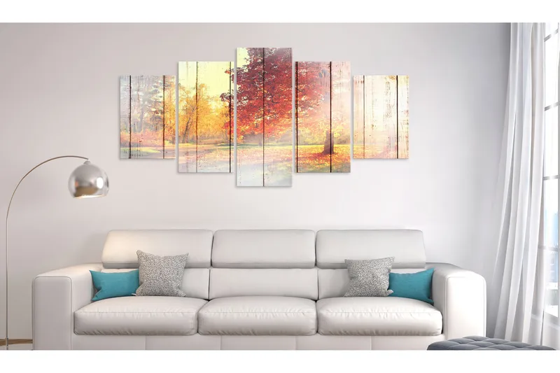 Tavla Autumn Sun 5 Parts Wide 100x50 - Artgeist sp. z o. o. - Inredning - Tavlor & konst - Canvastavlor