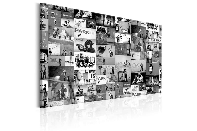 Tavla Banksy: Graffiti Collage 90x60 - Artgeist sp. z o. o. - Inredning - Tavlor & konst - Canvastavlor