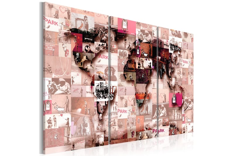 Tavla Banksy Graffiti Collage 90x60, Artgeist sp. z o. o.
