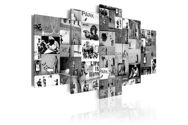 Tavla Banksy Graffiti Collage Iv 100x50, Artgeist sp. z o. o.