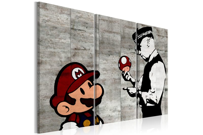 Tavla Banksy Mario Bros 90x60, Artgeist sp. z o. o.