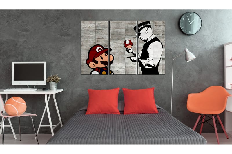 Tavla Banksy Mario Bros 90x60 - Artgeist sp. z o. o. - Canvastavlor