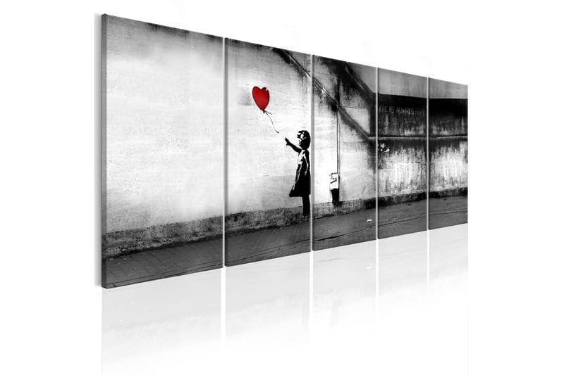 Tavla Banksy Runaway Balloon 200x80 - Artgeist sp. z o. o. - Canvastavlor