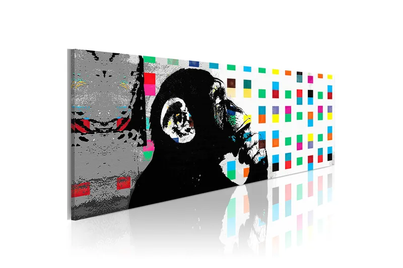 Tavla Banksy The Thinker Monkey 150x50, Artgeist sp. z o. o.