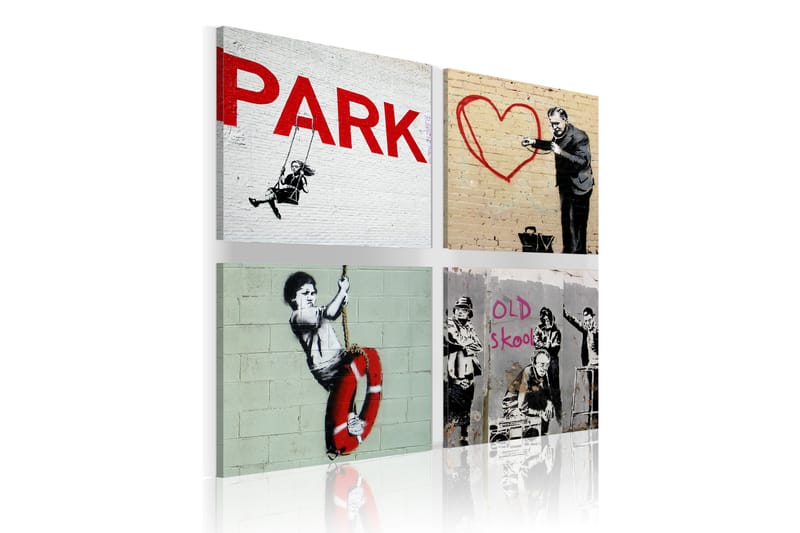 Tavla Banksy Urban Inspiration 80x80 - Artgeist sp. z o. o. - Canvastavlor