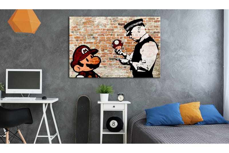 Tavla Banksy: Police Caution 120x80, Artgeist sp. z o. o.