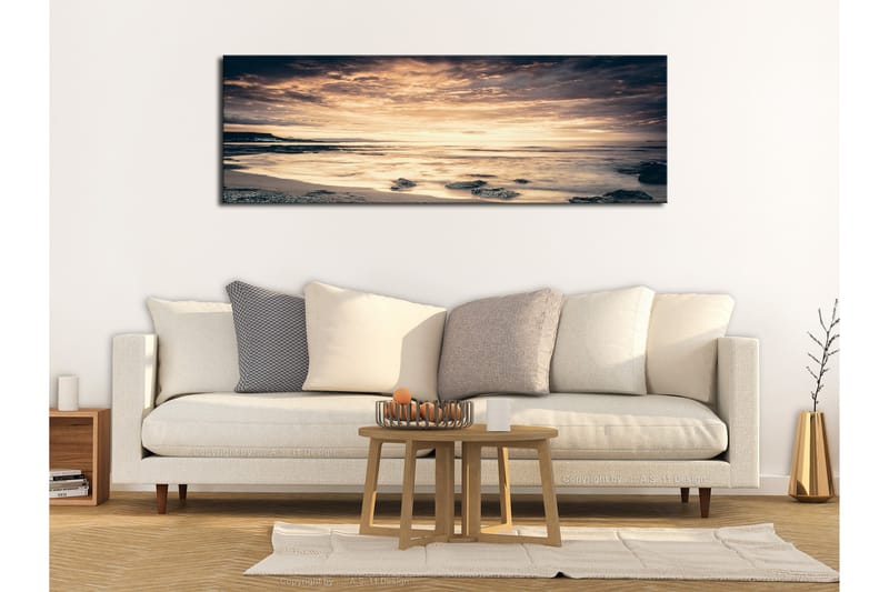 Tavla Beach in Crete (1 Part) Narrow Yellow 120x40 - Artgeist sp. z o. o. - Inredning - Tavlor & konst - Canvastavlor