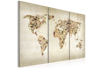 Tavla Beige nyanser av världen Triptych 90x60