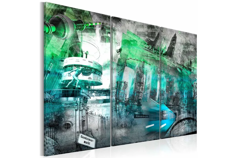 Tavla Berlin Arkitektur Grön 120x80, Artgeist sp. z o. o.