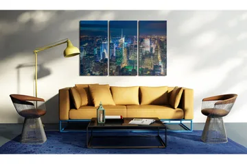 Tavla Bird´S Eye View Of New York City By Night 60x40 - Artgeist sp. z o. o. - Inredning - Tavlor & konst - Canvastavlor