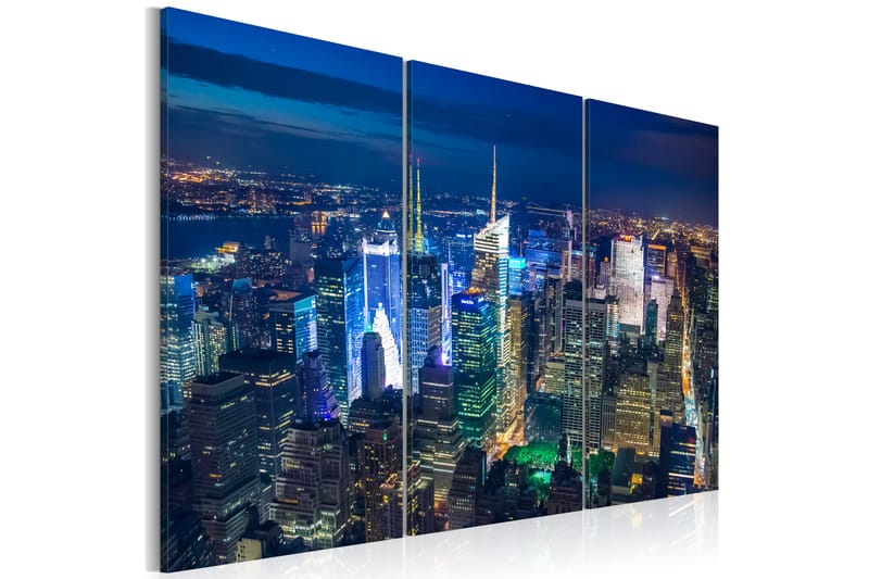 Tavla Bird´S Eye View Of New York City By Night 60x40 - Artgeist sp. z o. o. - Canvastavlor