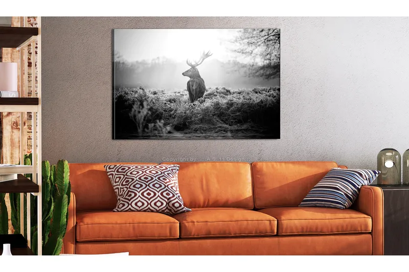Tavla Black and White Deer 90x60, Artgeist sp. z o. o.