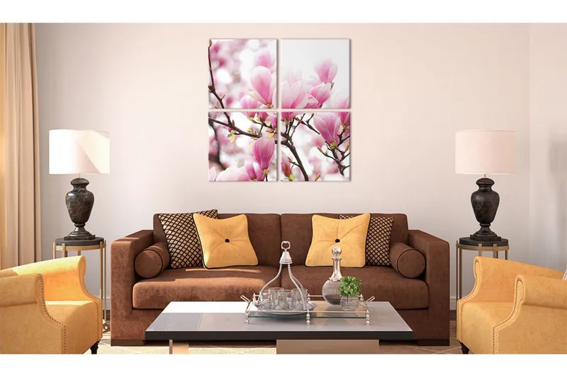 Tavla Blommande Magnolia Träd 80x80 - Artgeist sp. z o. o. - Inredning - Tavlor & konst - Canvastavlor