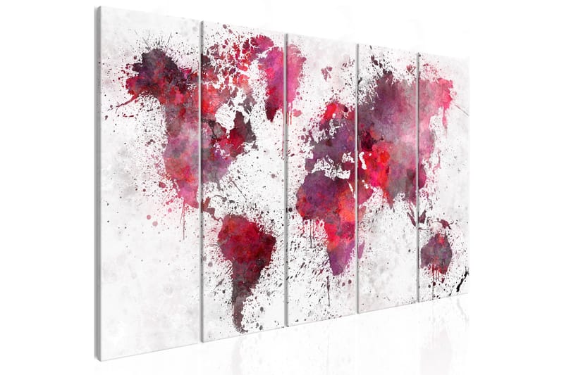 Tavla Bloody Map 5 Parts Narrow 200x80 - Artgeist sp. z o. o. - Inredning - Tavlor & konst - Canvastavlor