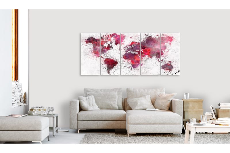 Tavla Bloody Map 5 Parts Narrow 200x80 - Artgeist sp. z o. o. - Inredning - Tavlor & konst - Canvastavlor