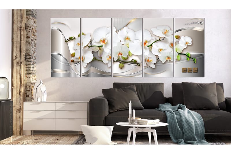 Tavla Blooming Orchids 225x90 - Artgeist sp. z o. o. - Inredning - Tavlor & konst - Canvastavlor
