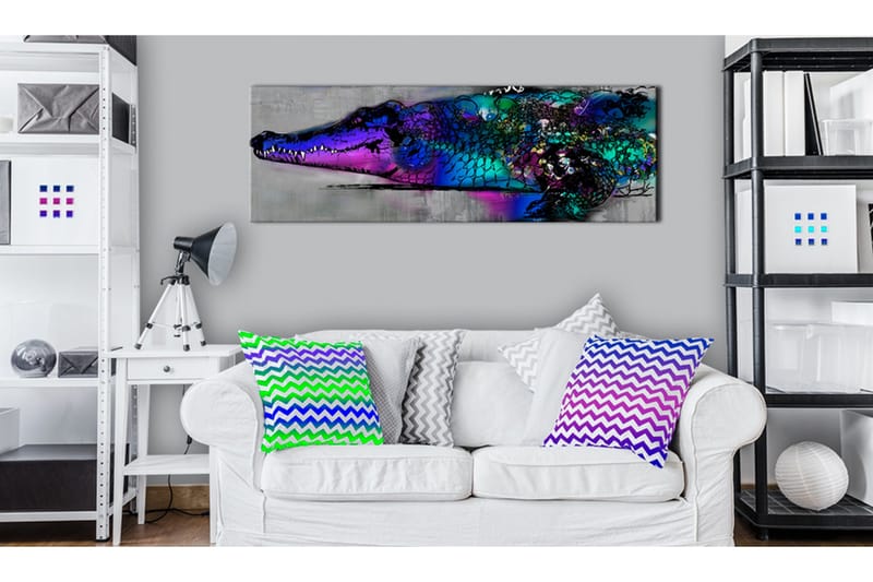 Tavla Blue Alligator 120x40 cm - Inredning - Tavlor & konst - Canvastavlor