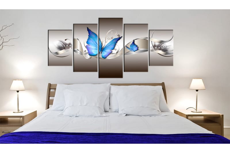 Tavla Blue Butterflies 200x100 - Artgeist sp. z o. o. - Inredning - Tavlor & konst - Canvastavlor