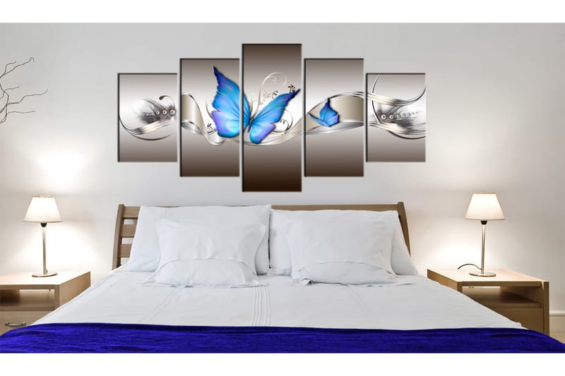 Tavla Blue Butterflies 200x100 - Artgeist sp. z o. o. - Canvastavlor
