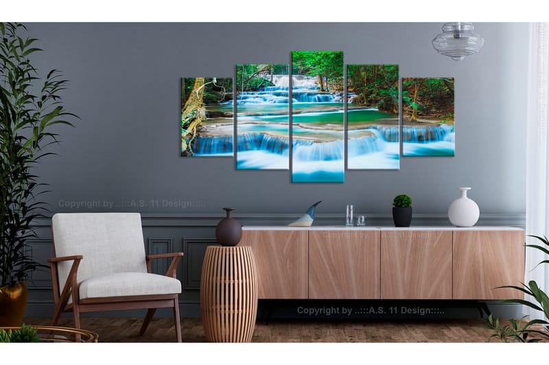 Tavla Blue Waterfall In Kanchanaburi Thailand 200x100 - Artgeist sp. z o. o. - Inredning - Tavlor & konst - Canvastavlor